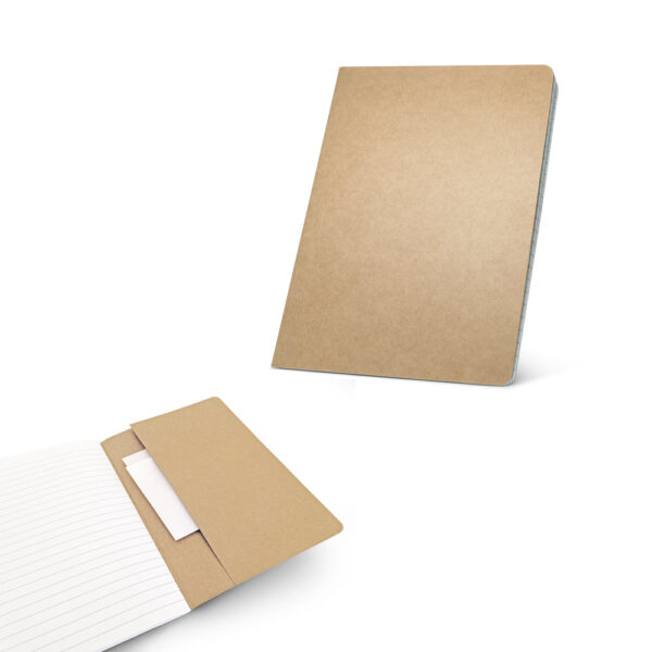 KOSTOVA. Caderno A5 de capa flexível em cartão kraft 100% reciclado, com páginas pautadas