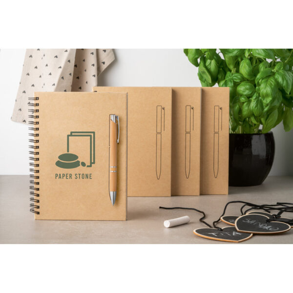 ROCK. Caderno B6 de capa dura em papel kraft (120 g/m²), com páginas lisas
