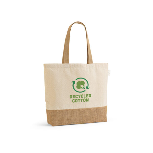 MALDIVAS CASUAL. Sacola em 70% algodão reciclado e 30% poliéster reciclado (220 g/m²) com base em juta