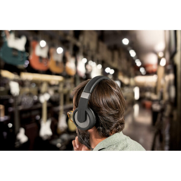 HOPPER. Fones de ouvido wireless com autonomia de 12h (300 mAh) e microfone, em ABS E PU