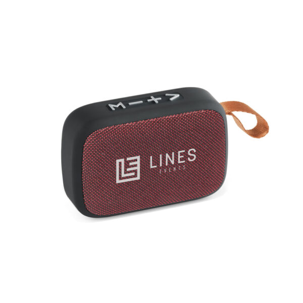 GENT. Caixa de som autonomia de 2h (300 mAh) e microfone, em ABS e poliéster