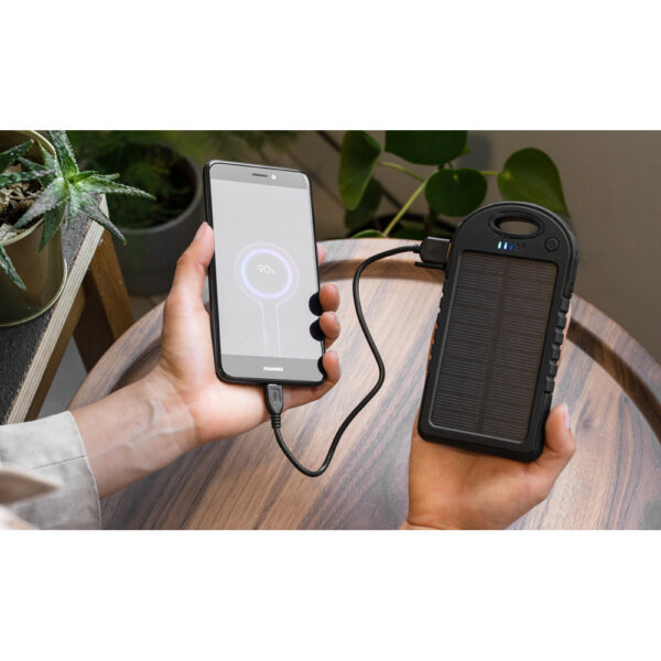 DAY. Bateria portátil solar com painel solar e LED em ABS (2’000 mAh)