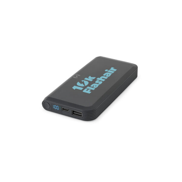 BECKER 10. Bateria portátil com carregador por indução super-rápido (10’000 mAh), em ABS 100% reciclado