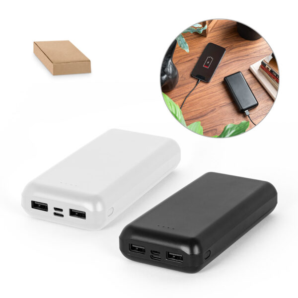 LEAKEY 20. Bateria portátil em ABS 100% reciclado (20’000 mAh)