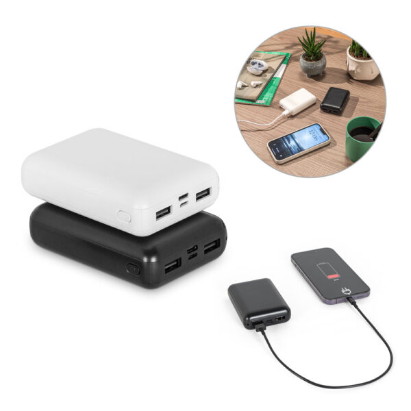 LEAKEY 10. Bateria portáti em ABS 100% reciclado (10’000 mAh)