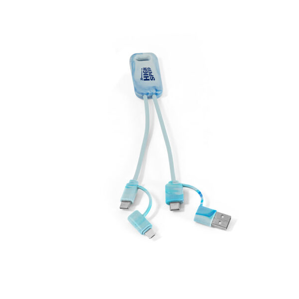 BERNERS. Cabo USB super-rápido 6 em 1 em PET 100% reciclado