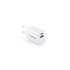 WEGENER. Adaptador de corrente com porta USB-A 18W e USB-C 20W em ABS 100% reciclado