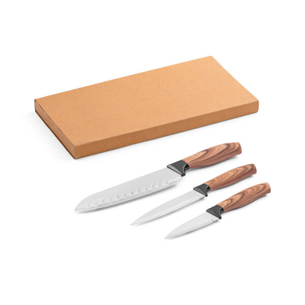 BAHARAT. Conjunto de 3 facas de cozinha com lâmina em aço inox e cabo ergonómico