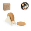 PLYCORK. Porta copos em madeira com 6 bases para copos em cortiça