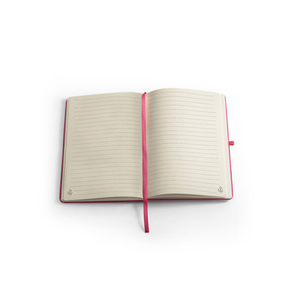 ANNE. Caderno A5 de capa dura em PET 100% reciclado, com páginas pautadas recicladas