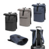 PORTLAND. Mochila “roll top” em PU com bolso para notebook (16″)