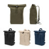 SAINT. Mochila “roll top” em algodão reciclado e poliéster reciclado (380 g/m²)