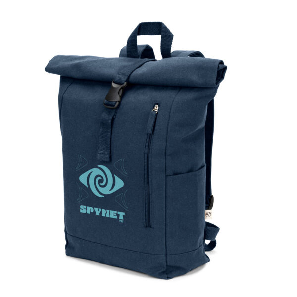 SAINT. Mochila “roll top” em algodão reciclado e poliéster reciclado (380 g/m²)
