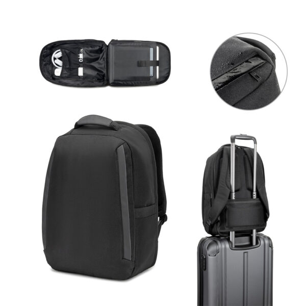 YANGON BPACK. Mochila antirroubo com bolso para notebook (17’3″), em poliéster reciclado 600D twill, resistente à água (20 L)