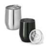RONDE. Copo de viagem térmico em aço inox de parede dupla isolada a vácuo (400 mL)