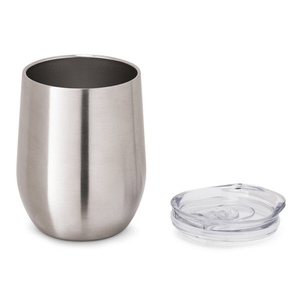RONDE. Copo de viagem térmico em aço inox de parede dupla isolada a vácuo (400 mL)