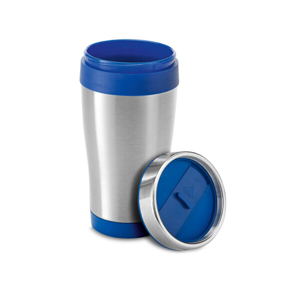 BATUM. Copo de viagem em aço inox e PP, térmico com parede dupla isolada a ar (420 mL)