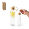 SOLER BAMBU. Squeeze para sublimação em vidro com tampa em bambu (500 mL)