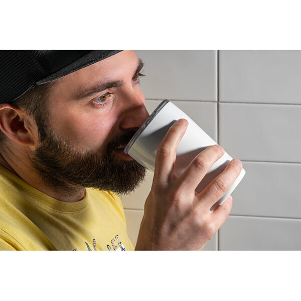 SLIDER. Copo de viagem térmico para sublimação em aço inox, de parede dupla isolada a vácuo (380 mL)