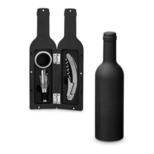 VINET. Conjunto para vinho com três componentes em metal