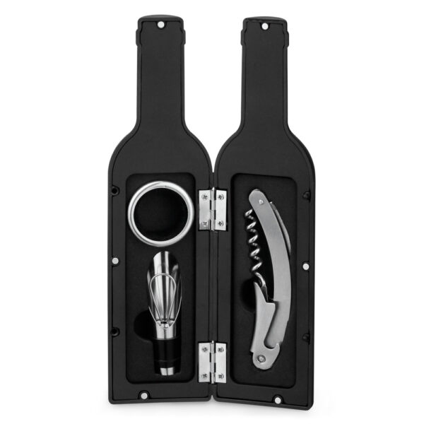 VINET. Conjunto para vinho com três componentes em metal