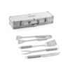 ANNATTO. Kit churrasco em estojo de alumínio com 4 utensílios em aço inox