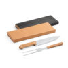 ALIOLI. Kit churrasco em caixa kraft com 2 utensílios em aço inox e bambu