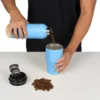 KIT GARRAFA PAREDE DUPLA E COPO TÉRMICO – AZUL – 2 PÇS