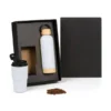 KIT GARRAFA PAREDE DUPLA E COPO TÉRMICO – BRANCO – 2 PÇS
