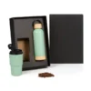 KIT GARRAFA PAREDE DUPLA E COPO TÉRMICO – VERDE – 2 PÇS