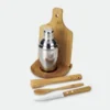 KIT PARA CAIPIRINHA EM BAMBU / MADEIRA COM AVENTAL E BANDANA – 0,35 L – 8 PÇS