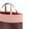 SACOLA EM PVC E MATERIAL SINTÉTICO – PREMIUM – ROSA/XADREZ – 48X33X13 CM
