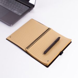 CADERNO P/ ANOT. C/ CANETA FIBRA DE CAFE