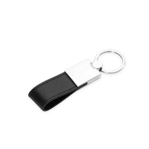 CHAVEIRO METAL COM COURO SINTÉTICO