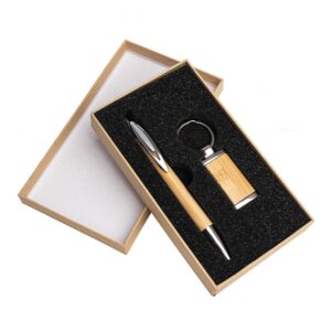 KIT CANETA E CHAVEIRO BAMBU