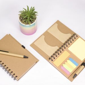CADERNO ECOLÓGICO COM AUTOADESIVOS E CANETA