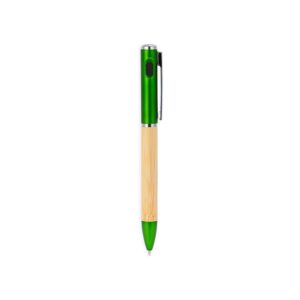 CANETA METAL E BAMBU C/ LED